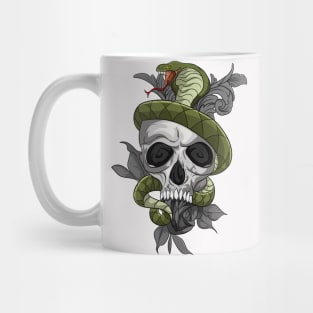 Floral Snake Skull Tattoo Mug